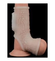 Vibrating Drip Knights Ring with Scrotum Sleeve (Beyaz)