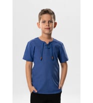 Kısa Kol Şile Bezi Zımbalı Yazlık Erkek Çocuk Tshirt Saks 3050