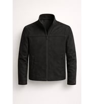 Basic Sade Şık Slim Fit Mevsimlik Süet Ceket (Siyah)