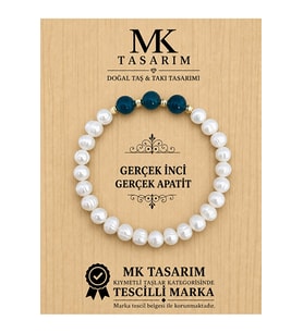 MK TASARIM GERÇEK İNCİ GERÇEK APATİT BİLEKLİK MK.7000.839- RAHATLIK-DİNGİNLİK-ENERJİ- STRES BİLEKLİĞİ