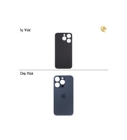 iPhone 15 Pro Gece Mavisi Renk Arka Kapak Arka Cam Batarya Kapağı Lazer Kesim Kapak Pil Kapağı