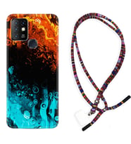 INFINIX Hot 8 9 10 11S Hot 10 Play 10T Kılıf Boyun Asklı Rasta Silikon Orange Blue Color 1665