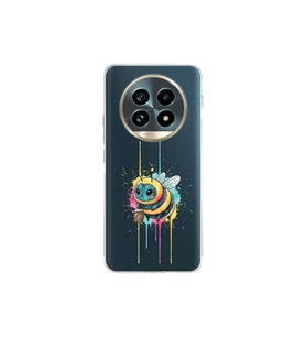 Realme 12 Pro Plus ile uyumlu Splash arı tasarımlı şeffaf silikon kılıf