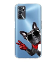 PrintiFy Oppo A16  ile Uyumlu 1mm Slim Fit Köpek 2 050e Baskılı Şeffaf  Kılıf