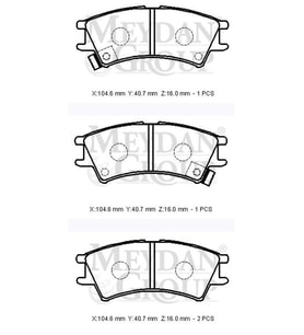 HYUNDAI ATOS- 98/03; ÖN FREN BALATASI (DİSK) (104,6X40,7X16) (DAIWA) 58101-02A00 580-6350