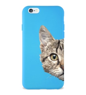 Apple iPhone 6S Plus Uyumlu Lansman Kılıf Catface Tasarımlı Altı Kapalı İçi Kadife Kaplı  Kapak (Şeffaf)