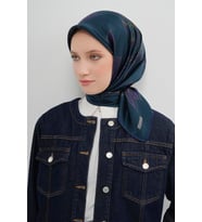 Armine Saf İpek Sura Eşarp-2026 İlkbahar-Yaz- 950900D (Petrol)