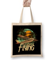 I d Rather Be Flying Airplane Pilot Aviation Bez Çanta Uzun Saplı