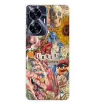 Realme C55 Uyumlu Aesthetic Vintage Kolaj Desenli Şeffaf Telefon Kılıfı