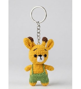 Maskot Zürafa Amigurumi Organik Anahtarlık Oyuncak