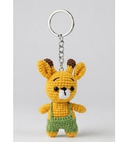 Maskot Zürafa Amigurumi Organik Anahtarlık Oyuncak