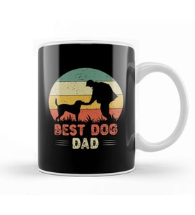 Best Dog Dad Vintage Köpek Kupa Bardak Porselen