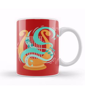 Harp Music Art Kupa Bardak Porselen