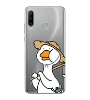 Huawei P30 Lite Uyumlu Ördek Desenli Şeffaf Telefon Kılıfı