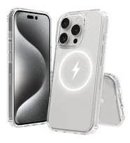 Coverzone iPhone 16 Pro Max ile uyumlu K?l?f Wireless ?arj �zellikli MagSafe ile uyumlu Nitro Anti Shock Transparan K�?eler Airbag Korumal? ?effaf K?l?f