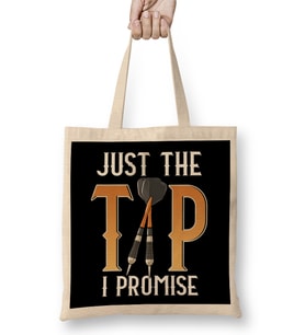Funny Just The Tip I Promise Darts Pun Dart Player Bez Çanta Uzun Saplı