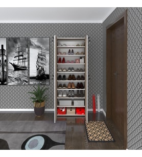 Kenzlife ayakkabılık ayakkabı dolabı kilitli be real crd 180*70*32 kapaklı arkalıklı ofis dolabı iki bölme (Karışık)