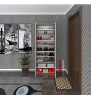 Kenzlife ayakkabılık ayakkabı dolabı kilitli be real crd 180*70*32 kapaklı arkalıklı ofis dolabı iki bölme (Karışık)