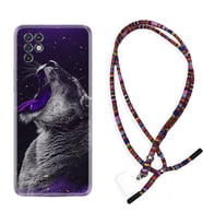 INFINIX Note 11 Pro Note 10 Hot 9 Play Kılıf Boyun Asklı Rasta Silikon Purple Leopar 1750