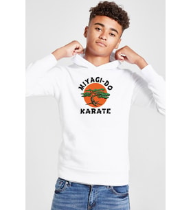 Cobra Kai Miyagi Do Karate Beyaz Çocuk 3ip Kapşonlu Sweatshirt
