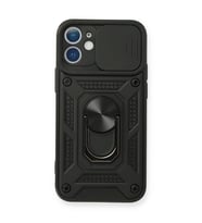 İphone 11 Kılıf Pars Lens Yüzüklü - Siyah