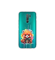 Redmi 9 ile Uyumlu Splash Tilki Tasarımlı Şeffaf Silikon Kılıf