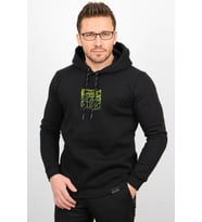Üç Iplik Şardonlu Baskılı Kapüşonlu Sweatshirt Siyah Edw180