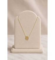 Minimal Güneş Ay Figürlü Gold Silver Kolye