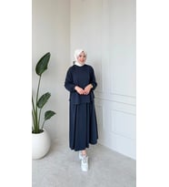 Lily Model İthal Pike Kumaş Bilek Büzgü Detaylı Kadın Takım