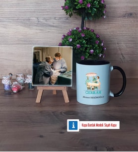 Cerraha Hediye Fotoğraflı Dekoratif Taş, Kupa Bardak Beyaz Hediye (Model 11)
