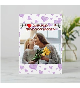 Anneler Günü Canım Annem Temalı  Kanvas Tablo 30x40 Fotoğraf Duvar Çerçevesi