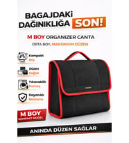 Oto Bagaj Organizer Bagaj Çantası M Boy Kaymaz Cırt Bantlı Velur Kompakt Düzenleyici