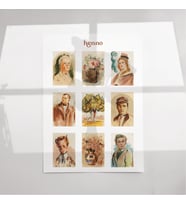 Vintage Retro Portreler Temalı Sticker Seti (1 adet A6)  Ajanda, Defter, Planlayıcı Çıkartma (Çok Renkli)