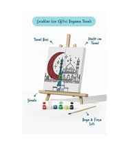 Kırmızı Hilal ve Cami Şövaleli Boya Seti 20x20