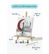 Kırmızı Hilal ve Cami Şövaleli Boya Seti 20x20