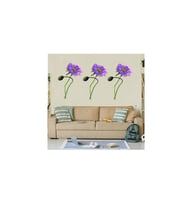 DUVAR ÇIKARTMA STICKER DEKORATİF DUVAR KAĞIDI,SÜS  İKİ ADET MOR ÇİÇEKLİ PVC 70X50X0,5CM