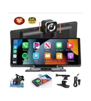 Fİ AUDİO Kablosuz Car Play Ekran + Dvr Ön + Arka Kaydedici Dokunmatik Ekran Multimedi 10.26 inç (Siyah)