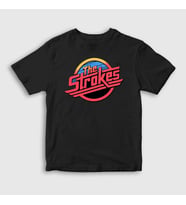 Presmono Unisex Çocuk Beyaz Vintage Logo The Strokes T-Shirt 525371tt (Siyah)