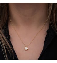 Gold Minimal Yuvarlak 925 Ayar Gümüş Kadın Kolye
