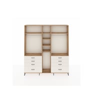 Arges Dolap 8 Raflı 8 Çekmeceli 3 Askılı 220x30x243 Çam-Çam/Aytaşı