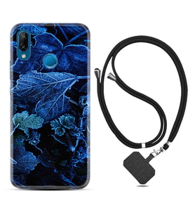 Huawei P20 Lite Mate 10 20 Lite Pro P40 Lite KılıfBoyun Askılı Silikon Blue Foid 1628
