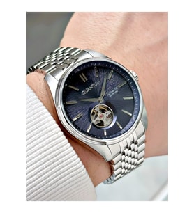 Otomatik Mekanizmalı Gümüş-Lacivert Renk Çelik Kordon Çelik Kasa Erkek Kol Saati 1207MR