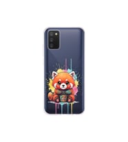 Samsung Galaxy A02s ile Uyumlu Splash Tilki Tasarımlı Şeffaf Silikon Kılıf