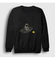 Presmono Unisex Siyah Moon Fishing Astronaut Space Astronot Uzay Sweatshirt 283260tt