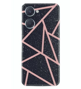 Vivo Y18 Kılıf Desenli Silikon Pembe Şeritli Mermer 1312