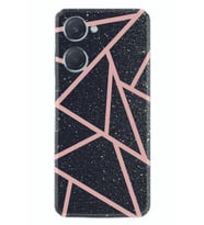 Vivo Y18 Kılıf Desenli Silikon Pembe Şeritli Mermer 1312