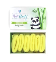 Novibaby 3'lü Bambu Yenidoğan Bebek Çorap I Lemon I 0-6 ay (Karışık)