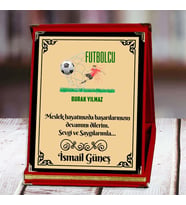Futbolcu Baskılı Plaket (1. Tasarım)  Kişiye Özel (Kırmızı)