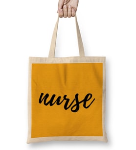 Nurse Gift İdea Funny Saying Quote-Nursing Medical Bez Çanta Uzun Saplı
