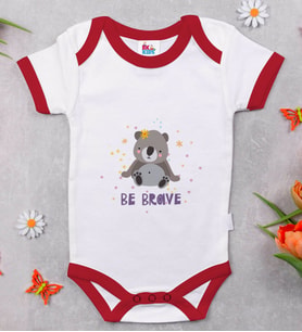 BK Kids Be Brave Tasarımlı Kırmızı Bebek Body Zıbın-1